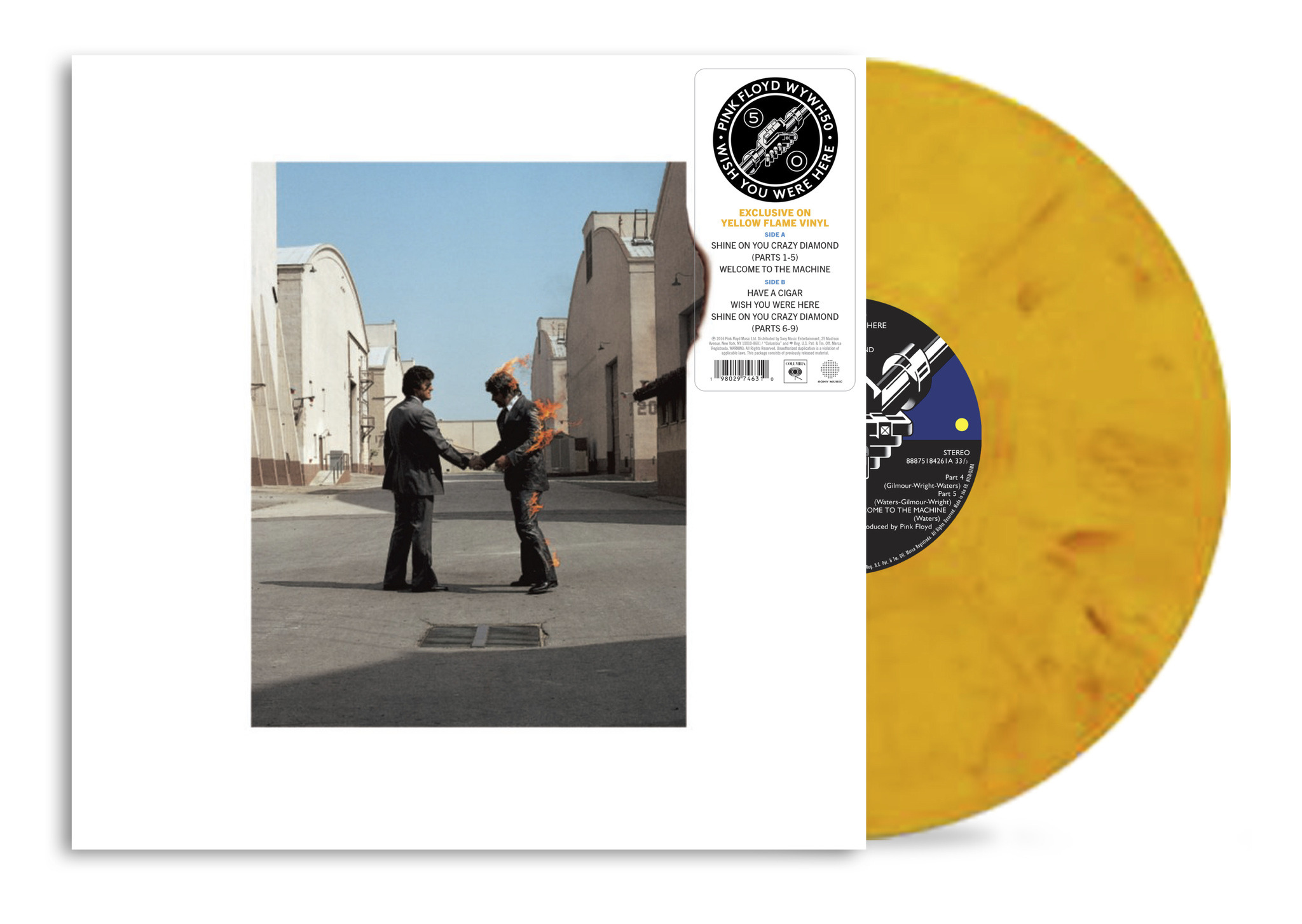 Cover for Pink Floyd · Wish You Were Here 50 (LP) [50th Anniversary Yellow Flame Vinyl edition] (2025)