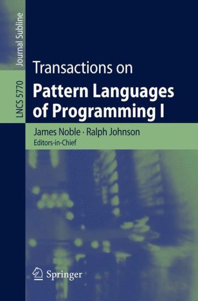 Cover for James Noble · Transactions on Pattern Languages of Programming - Lecture Notes in Computer Science (Paperback Book) (2010)