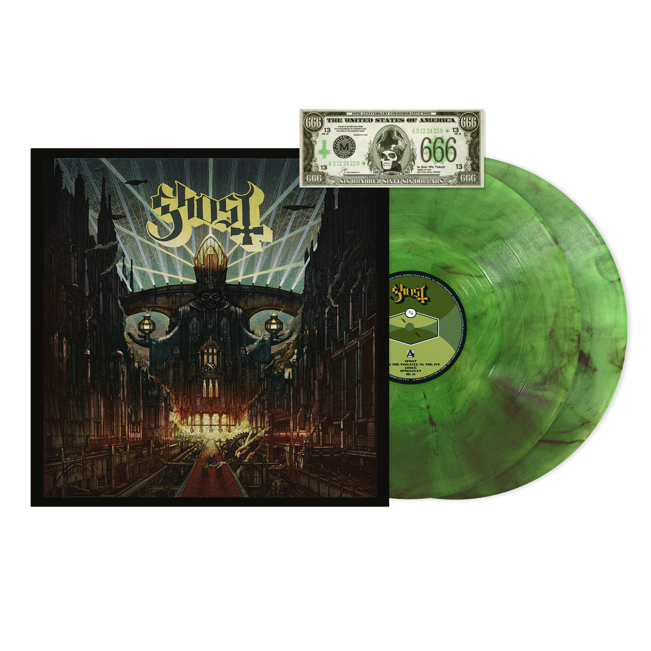 Cover for Ghost · Meliora (10th Anniversary Deluxe) (LP) [National Album Day 2025 Green Smoke edition] (2025)