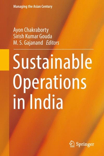 Sustainable Operations in India -  - 图书 - Springer Verlag, Singapore - 9789811080098 - 2018年3月1日