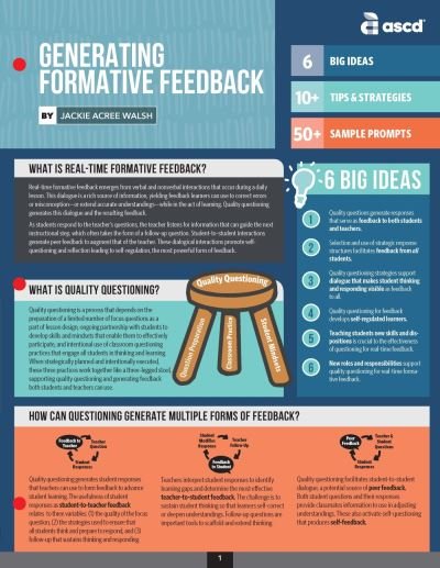 Generating Formative Feedback (Quick Reference Guide) - Ascd - 图书 - ASCD - 9781416631255 - 2022年3月24日