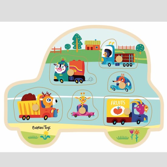Cover for Barbo Toys · Little Bright Ones – Transport Knoppuslespil (N/A) (2020)