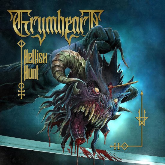 Cover for Grymheart · Hellish Hunt (Transparent Turquoise Vinyl) (LP) [Limited edition] (2024)