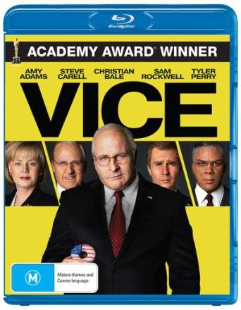 Cover for Bale, Christian, Adams, Amy, Carell, Steve, Rockwell, Sam, Pill, Alison, Marsan, Eddie, Kirk, Justin, Hamilton, Lisagay, Plemons, Jesse, Camp, Bill, Mcmanus, Don, Rabe, Lily, Whigham, Shea, Guirgis, Stephen Adly, Perry, Tyler, Mckay, Adam · Vice (Blu-ray) (2019)