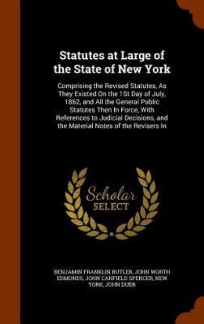 Cover for Benjamin Franklin Butler · Statutes at Large of the State of New York (Hardcover Book) (2015)