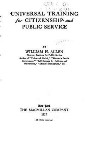 Cover for William Harvey Allen · Universal training for citizenship and public service (Paperback Book) (2016)