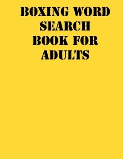Cover for Word Search Gifts Publishing · Boxing Word Search Book For Adults (Paperback Book) (2019)