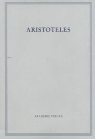 Cover for Aristotle · Werke in deutscher Übersetzung. (Book) (2004)