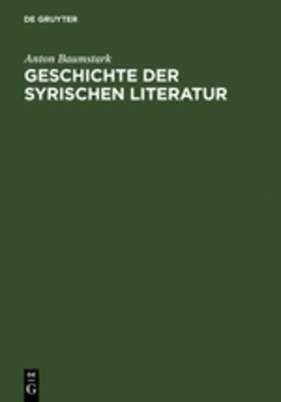 Cover for Baumstark · Geschichte der syrischen Lite (Book) [German edition] (1968)