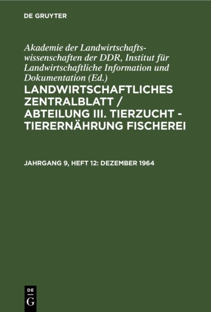 Cover for Dezember 1964 (Hardcover Book) [Reprint 2022 edition] (1965)