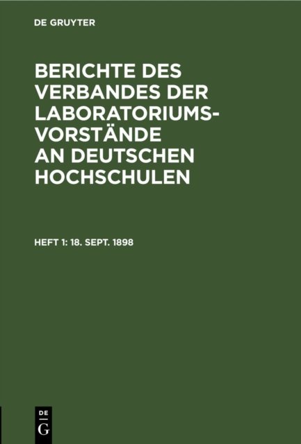 Cover for 18. Sept. 1898 (Hardcover Book) [Reprint 2022 edition] (1901)