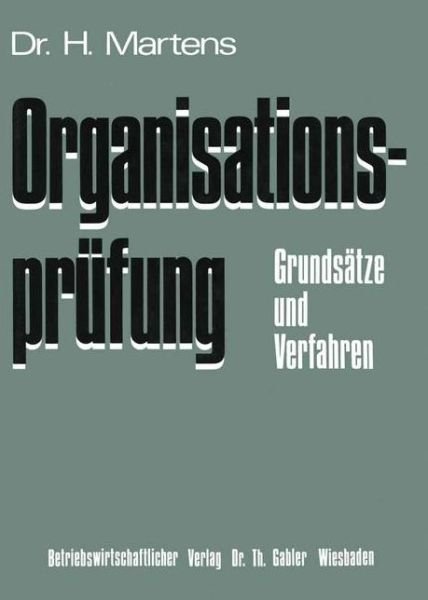 Cover for Helmut Martens · Organisationsprufung (Paperback Book) [1972 edition] (1972)