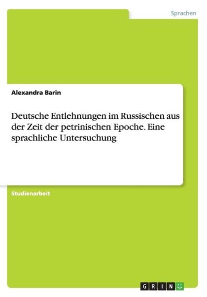 Cover for Barin · Deutsche Entlehnungen im Russisch (Book) (2015)
