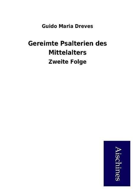 Cover for Dreves · Gereimte Psalterien des Mittelal (Book)