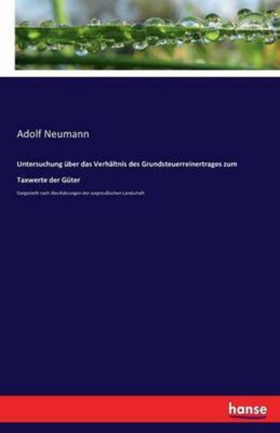 Cover for Neumann · Untersuchung über das Verhältni (Book) (2016)