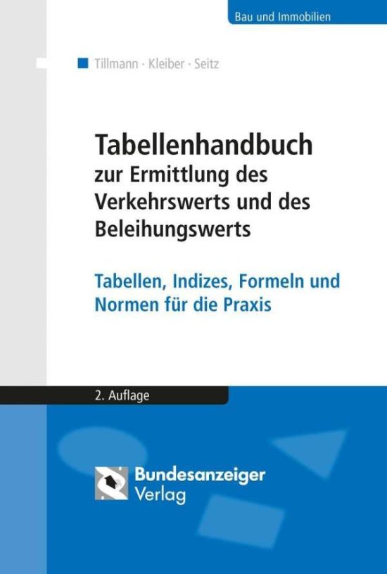 Cover for Hans-Georg Tillmann · Tabellenhandbuch Zur Ermittlung Des Verkehrswerts Und Des Beleihungswerts Von Gr (Book)