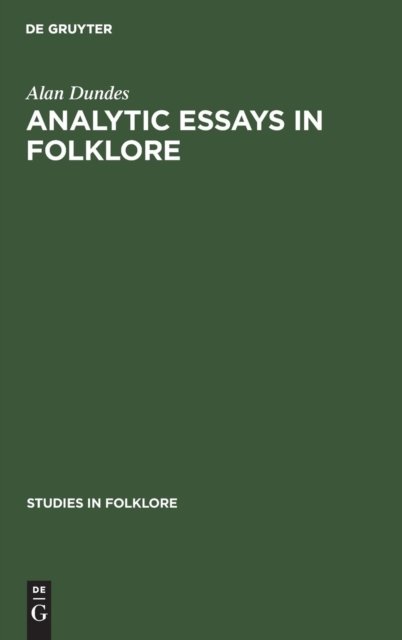 Cover for Dundes · Analytic Essays in Folklore (Book) (1979)