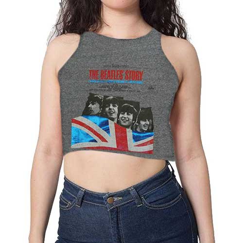Cover for The Beatles · The Beatles Ladies Vest T-Shirt: The Beatles Story (Cropped / Hotfix) (T-shirt) [size S] [Grey - Ladies edition]