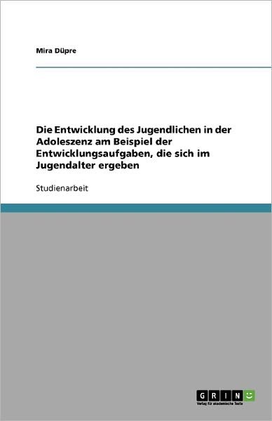 Cover for Düpre · Die Entwicklung des Jugendlichen (Book) [German edition] (2009)