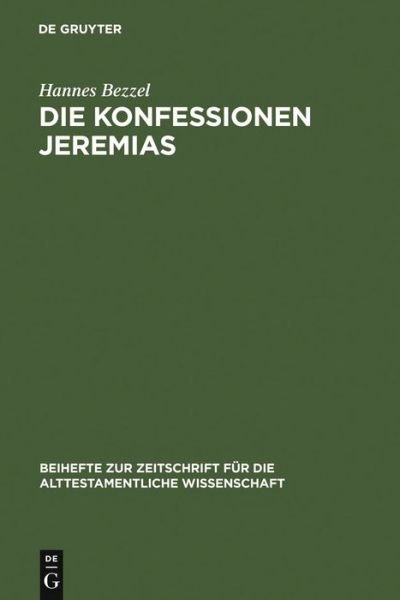 Cover for H. Bezzel · Konfessionen Jeremias (Book) [German edition] (2007)