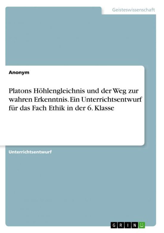 Cover for Anonym · Platons Höhlengleichnis und der (Book)