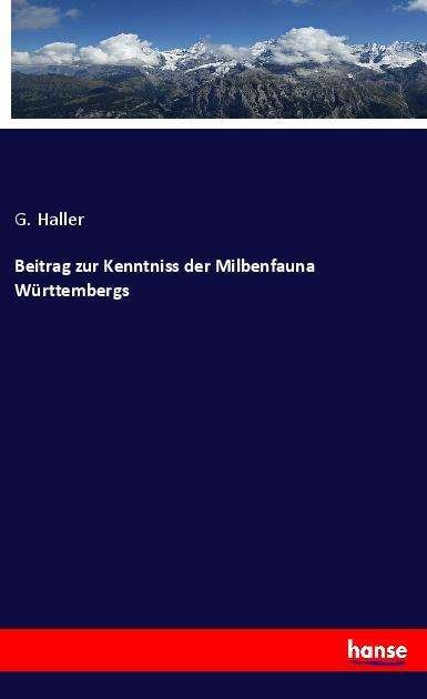 Cover for Haller · Beitrag zur Kenntniss der Milben (Book)