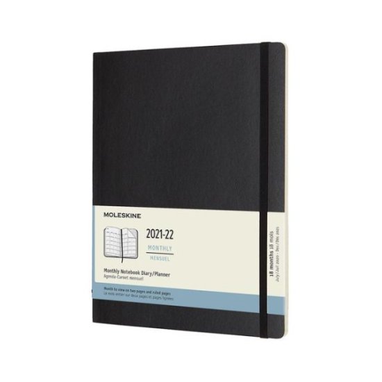 Cover for Moleskine · Moleskine 2022 18-Month Monthly Extra Large Softcover Notebook: Black (MISC) (2021)