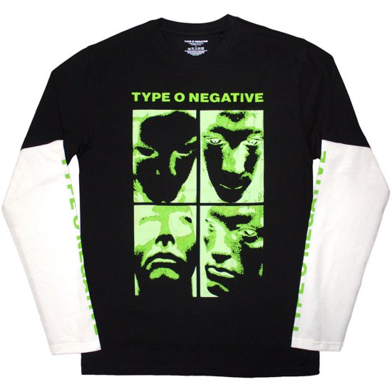 Cover for Type O Negative · Type O Negative Unisex Layered Long Sleeve T-Shirt: Faces (Black &amp; White) (Sleeve Print) (Long Sleeved T-shirt)