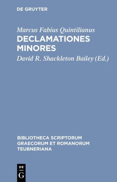 Cover for Quintilianus · Declamationes Minores CB (Book) [Reprint 2013 edition] (1998)