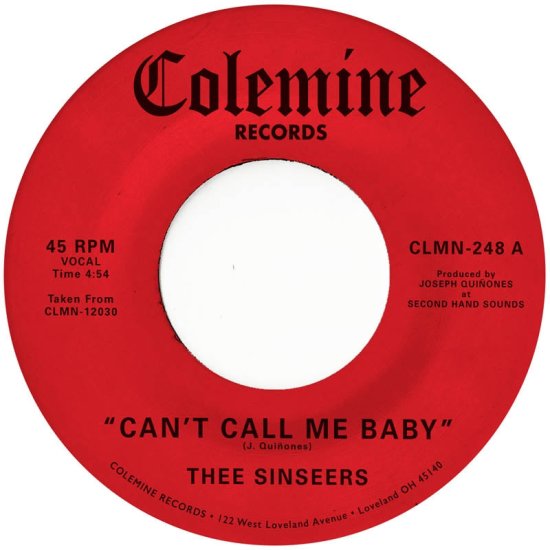 Cover for Thee Sinseers · Can’t Call Me Baby (7") (2024)