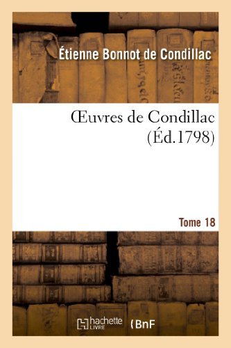 Cover for Bonnot De Condillac-e · Oeuvres De Condillac.tome 18 (Paperback Book) (2018)