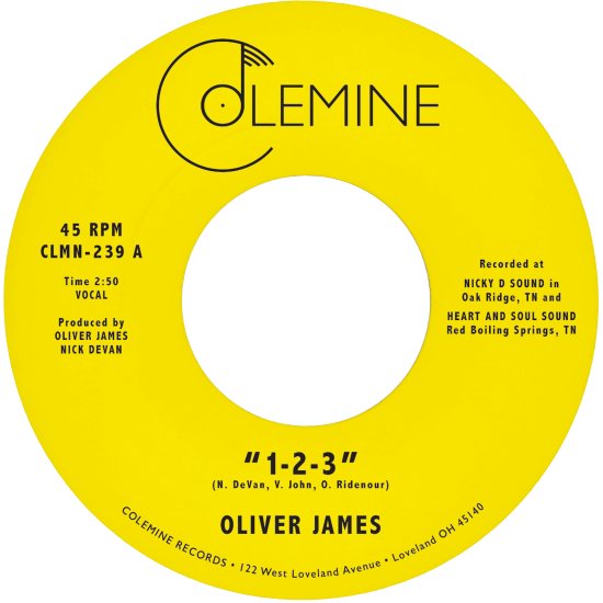 Cover for Oliver James · 1-2-3 / Nothing is Forever (7") (2026)