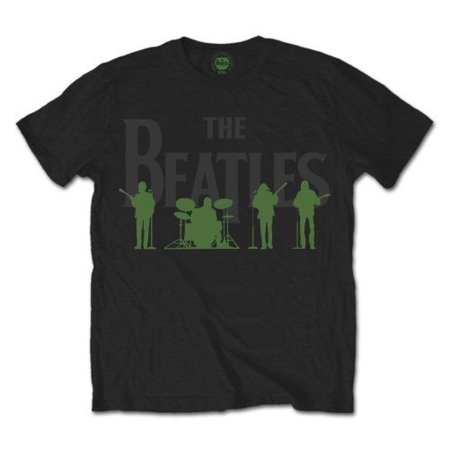 Cover for The Beatles · The Beatles Unisex T-Shirt: Saville Row Line Up Green Silhouette (Black) (T-shirt) [size XL] [Black - Unisex edition] (2013)