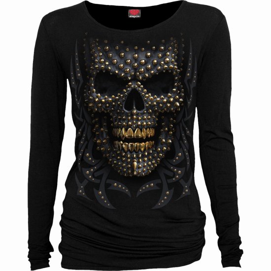 Cover for Spiral · Spiral Ladies Long Sleeve Baggy T-Shirt: Black Gold (Black) (T-shirt) [size XXL] (2026)