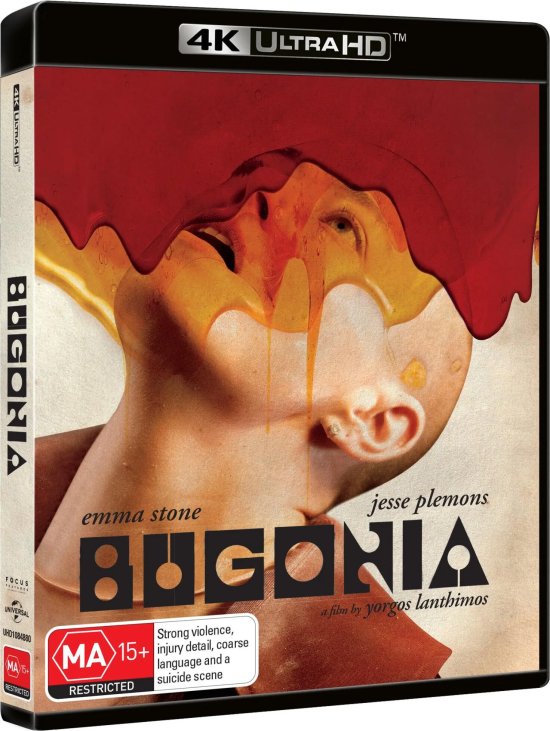Cover for Plemons, Jesse, Delbis, Aidan, Halkias, Stavros, Silverstone, Alicia, Guiney, Ed, Lowe, Andrew, Lanthimos, Yorgos, Stone, Emma, Aster, Ari, Knudsen, Lars, Lee, Miky, Ko, Jerry Kyoungboum · Bugonia (4k) (4K Ultra HD) (2026)