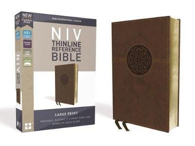 Cover for Zondervan · NIV, Thinline Reference Bible, Large Print, Leathersoft, Brown, Red Letter, Comfort Print (Leather Book) (2018)