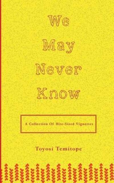 Cover for Toyosi E Temitope · We May Never Know (Paperback Book) (2017)