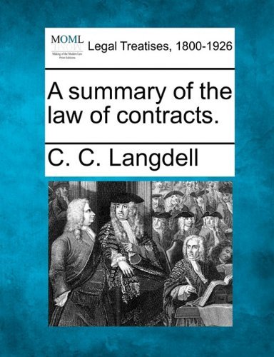 Cover for C. C. Langdell · A Summary of the Law of Contracts. (Paperback Book) (2010)