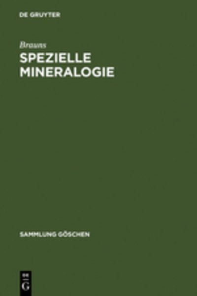 Cover for Brauns · Spezielle Mineralogie - Sammlung Goschen (Hardcover Book) [11th Reprint 2011 edition] (1971)