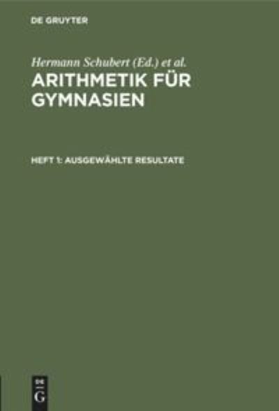 Cover for Hermann Schubert · Ausgewahlte Resultate (Hardcover Book) (1907)
