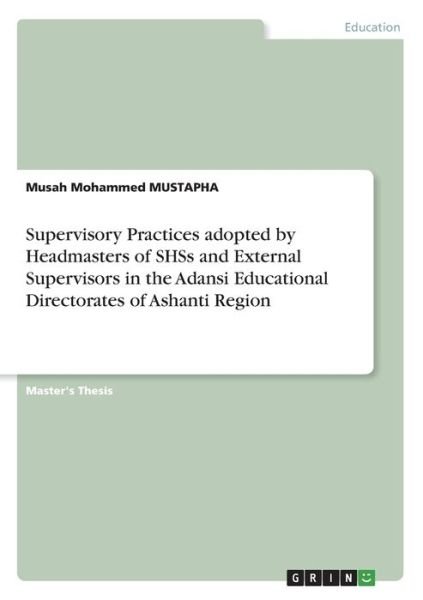 Cover for Mustapha · Supervisory Practices adopted (Book)