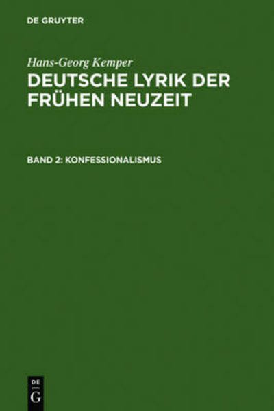 Cover for Hans-Georg Kemper · Konfessionalismus (Hardcover Book) [Reprint 2010 edition] (1991)