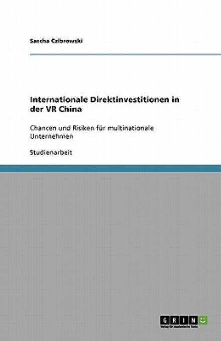 Cover for Czibrowski · Internationale Direktinvesti (Book) [German edition] (2013)