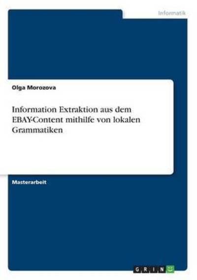 Cover for Morozova · Information Extraktion aus dem (Book)