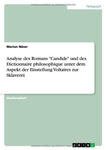 Cover for Näser · Analyse des Romans "Candide" und (Book) [German edition] (2010)
