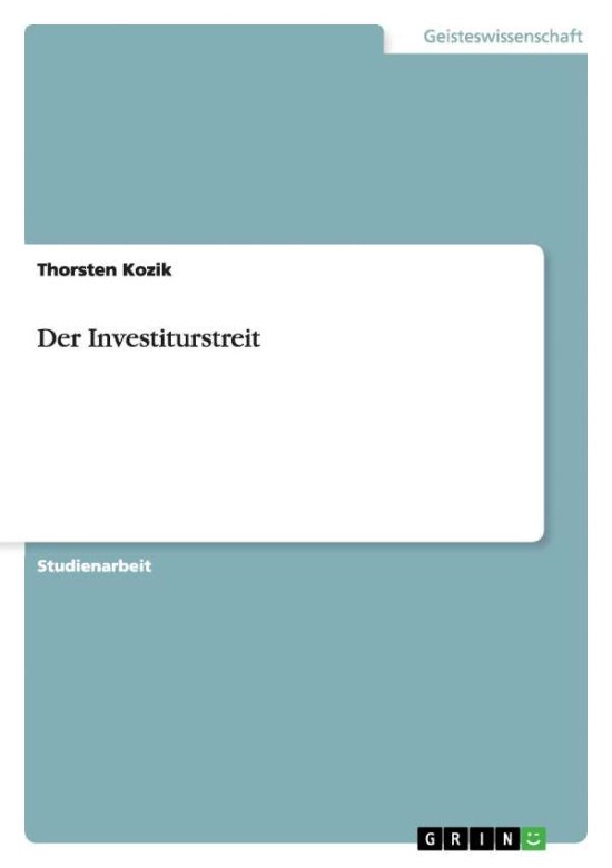 Cover for Kozik · Der Investiturstreit (Book) [German edition] (2011)