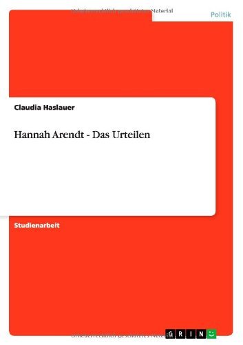 Cover for Haslauer · Hannah Arendt - Das Urteilen (Book) [German edition] (2013)