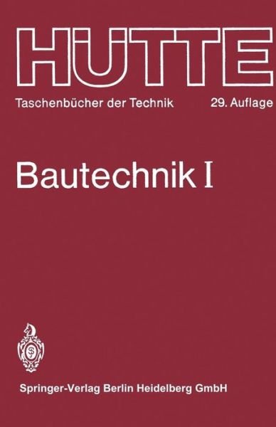 Cover for Prof Dr Phil Habil F R Jung · Bautechnik - Hutte - Taschenbucher Der Technik / Bautechnik (Paperback Book) (2013)