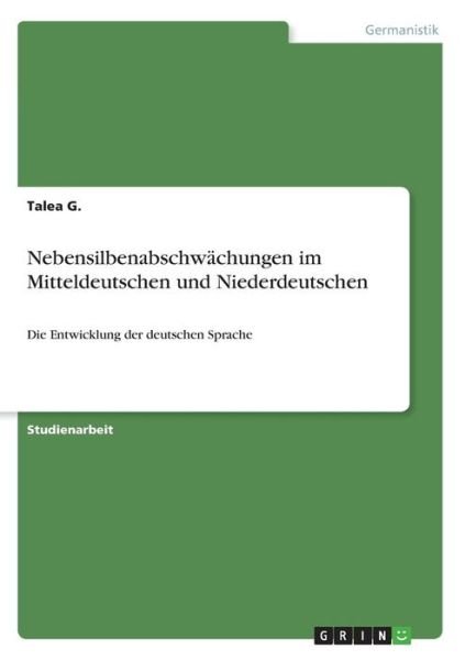 Cover for G. · Nebensilbenabschwächungen im Mitteld (Book)