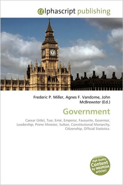 Cover for Frederic P Miller · Government (Book) (2009)